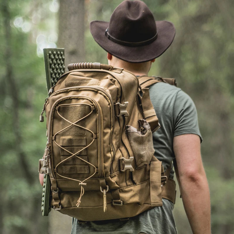 65L Tactical Hiking Backpack Large Capacity Military Camping Rucksack