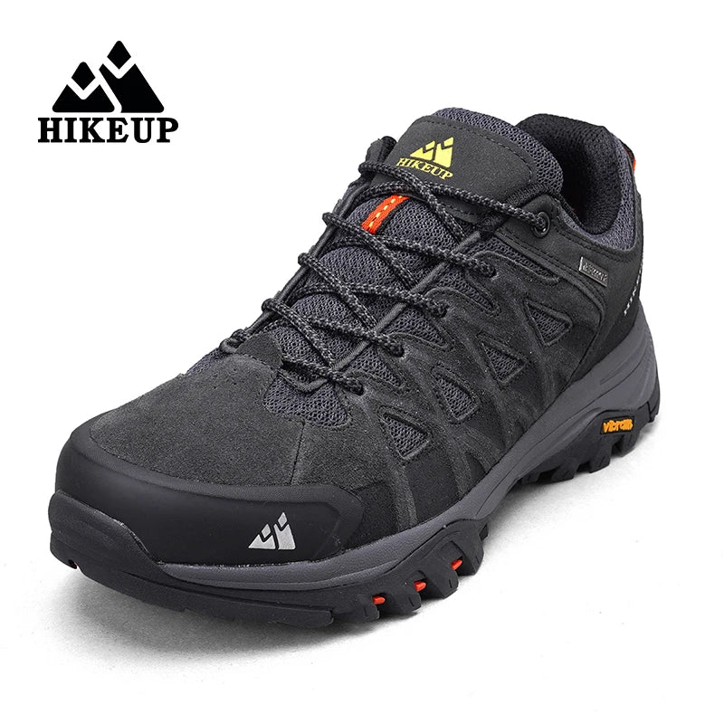 Men Hiking Shoes Breathable Lace Up Cushioning Outdoor Sneakers