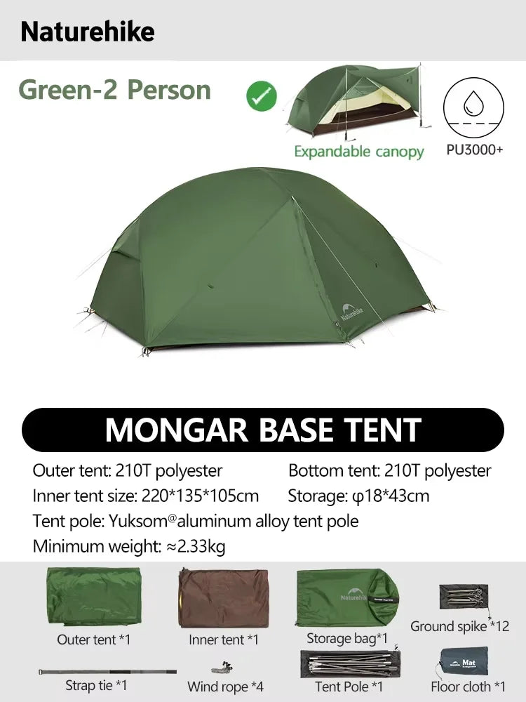 Mongar 2 UL Waterproof Ultralight Backpacking Camping Tent Shelter