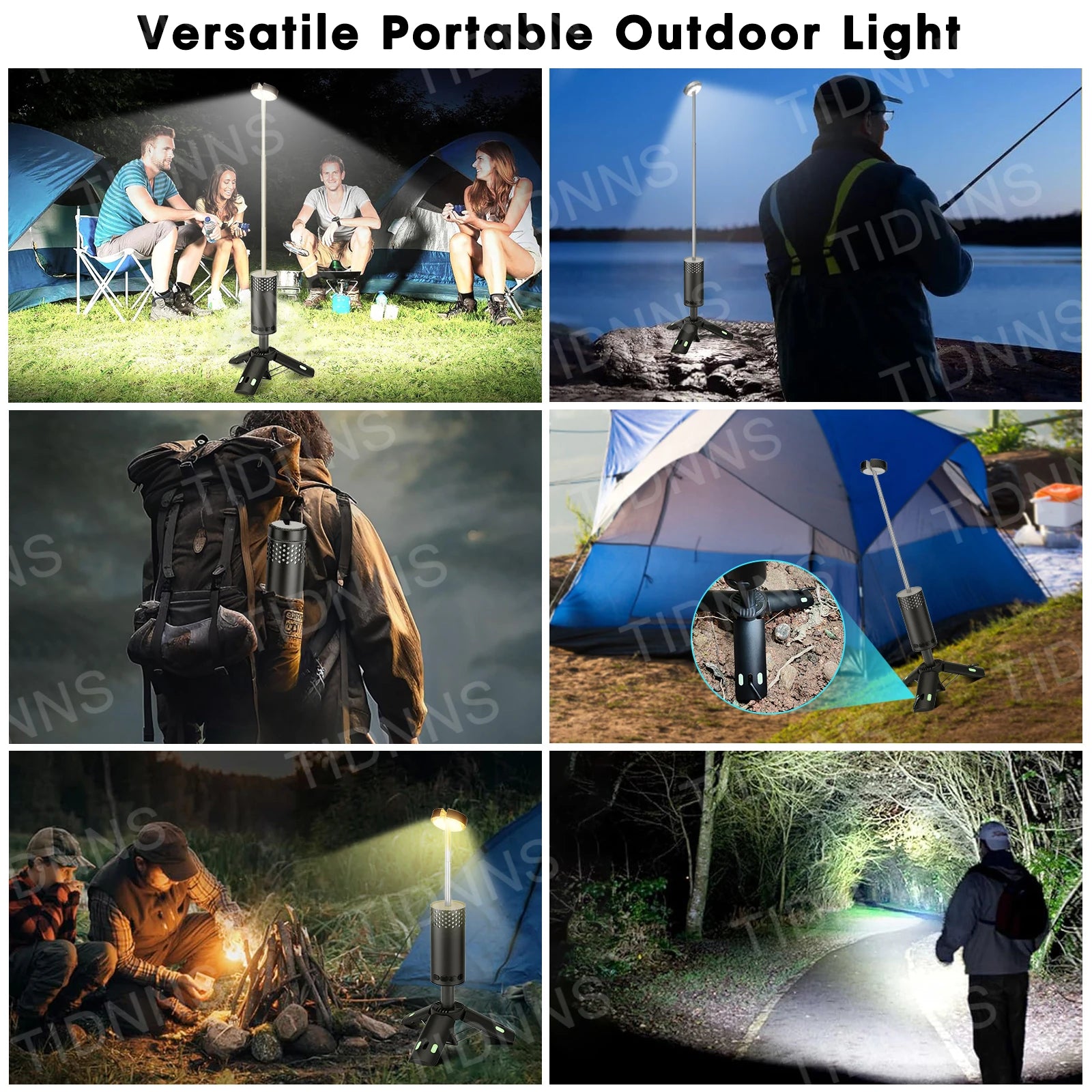 Telescopic Rechargeable Camping Lantern 10000mAh Dimmable Emergency Fishing Light