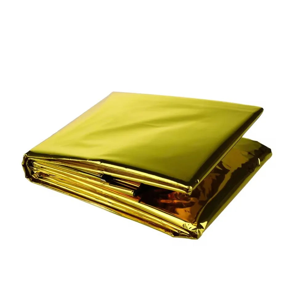 Emergency Thermal Foil Blanket Waterproof Windproof Survival Camping Rescue