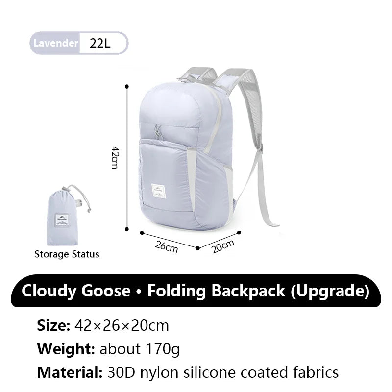 Cloudy Goose 18L 22L Waterproof Folding Hiking Backpack