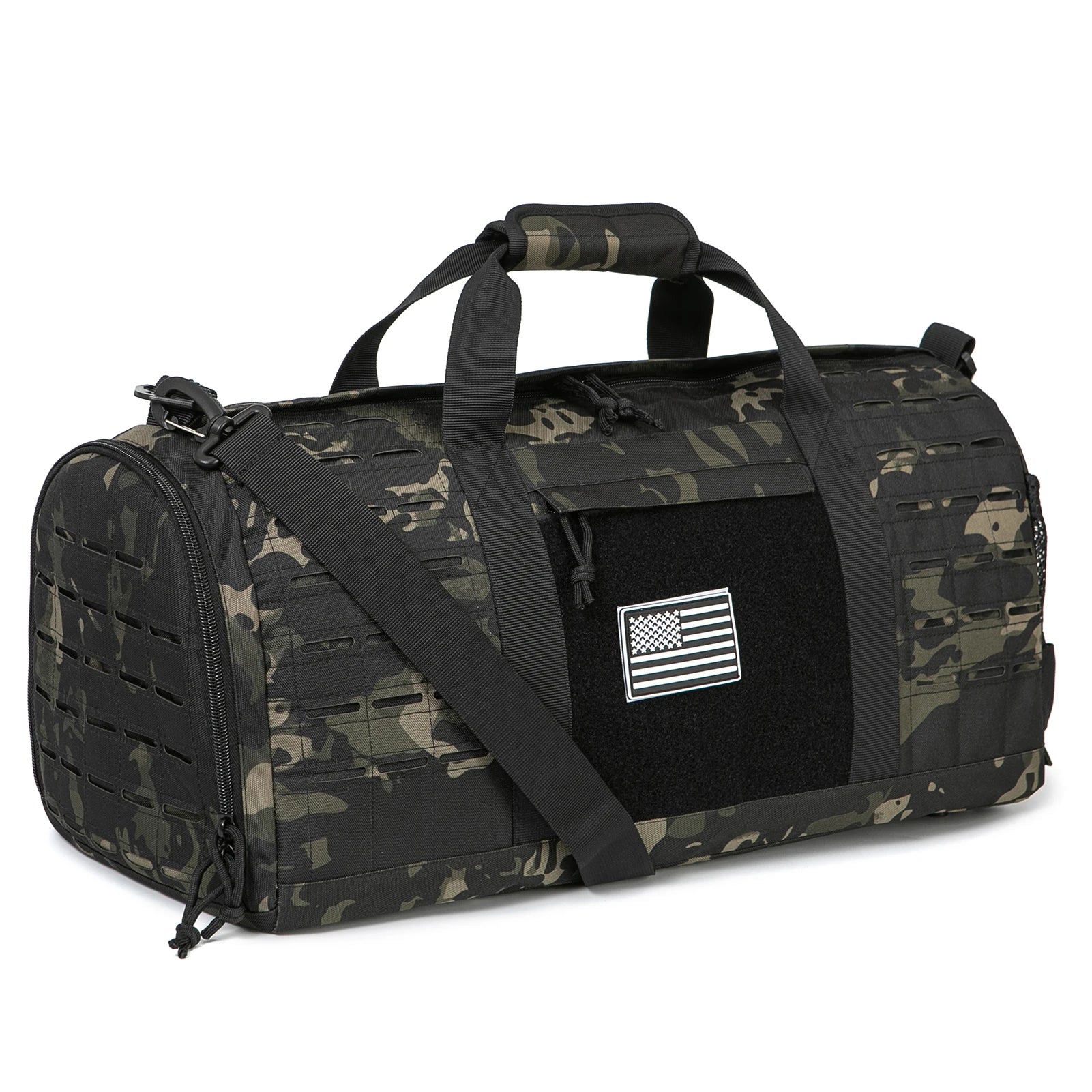 40L Tactical Gym Travel Duffle Bag With Shoe Compartment