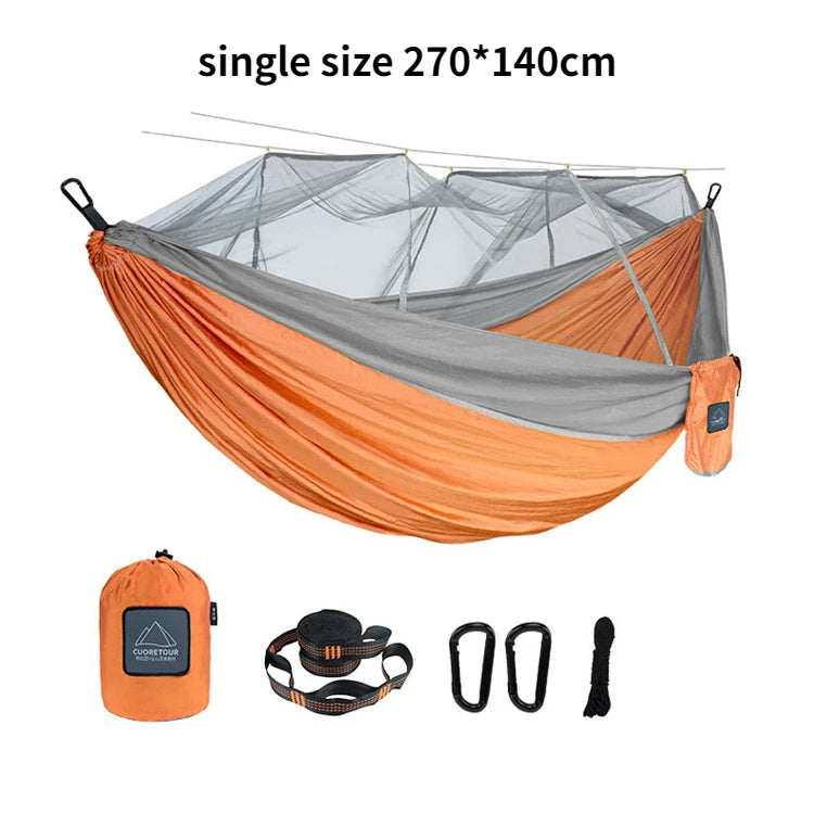 Portable Nylon Hammock Mosquito Net Single Double Camping Travel