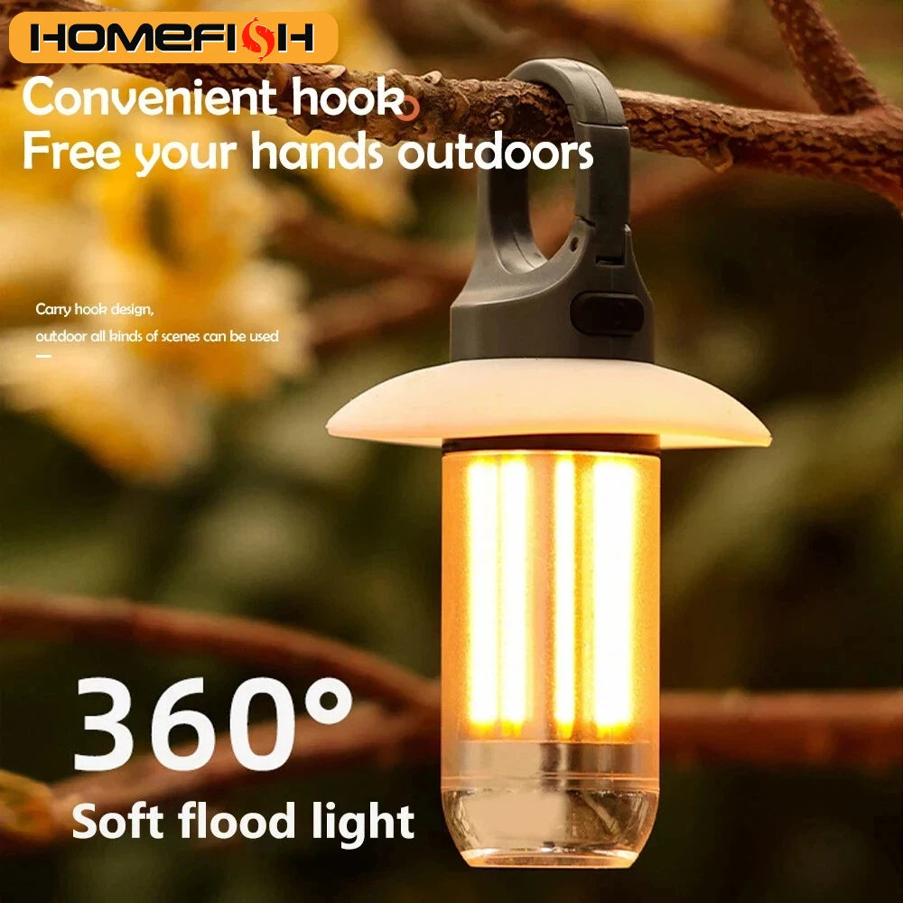 Rechargeable LED Camping Lantern Flashlight Waterproof Hanging Tent Light