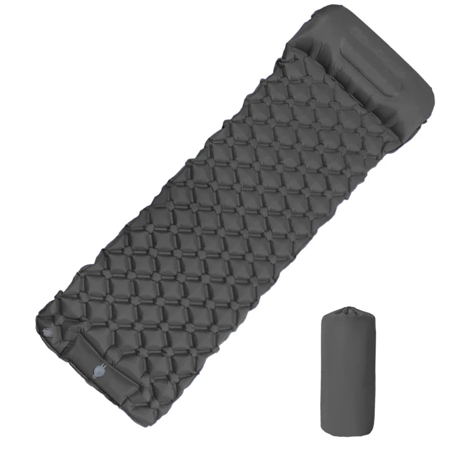 Inflatable Camping Sleeping Pad With Pillow Ultralight Air Mattress Pump