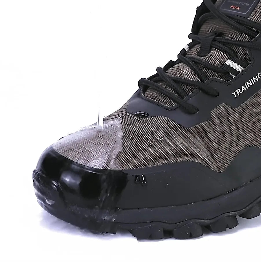 Men Waterproof Hiking Shoes Non Slip Lightweight Outdoor Sneakers