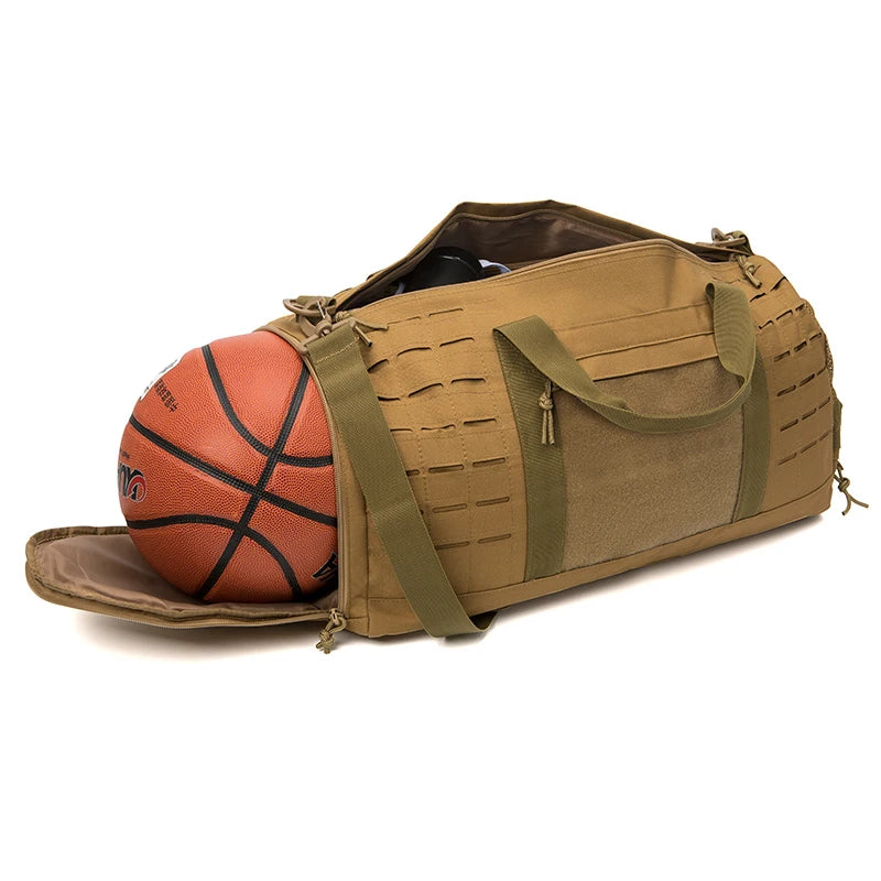 40L Tactical Gym Travel Duffle Bag With Shoe Compartment