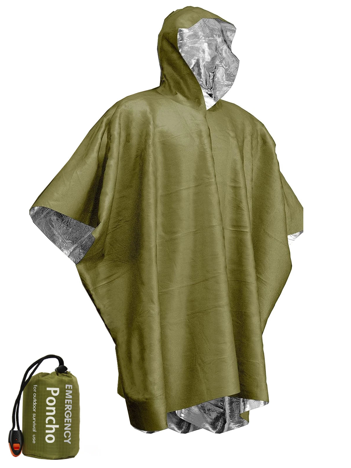 Emergency Waterproof Aluminum Film Disposable Thermal Rain Poncho Blanket