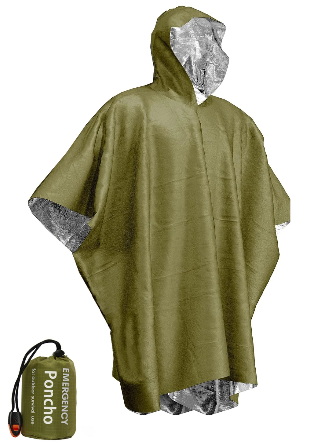 Emergency Waterproof Aluminum Film Disposable Thermal Rain Poncho Blanket