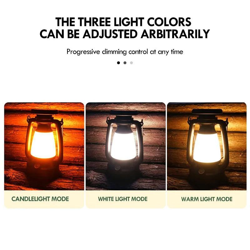 Retro Horse LED Table Lamp Charging Camping Atmosphere Lantern Light