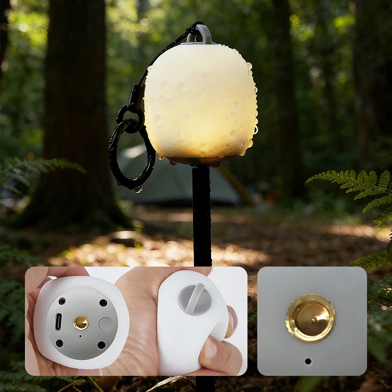 Mini Egg Shaped Rechargeable LED Camping Lantern Silicone Ambience Light