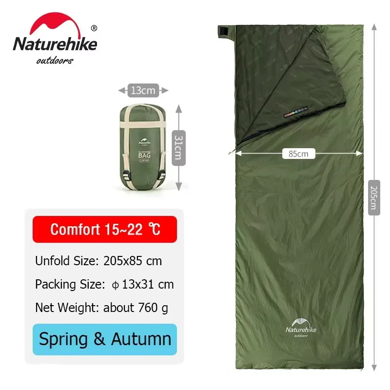 LW180 Ultralight Cotton Waterproof Summer Hiking Camping Sleeping Bag