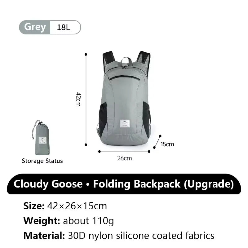 Cloudy Goose 18L 22L Waterproof Folding Hiking Backpack