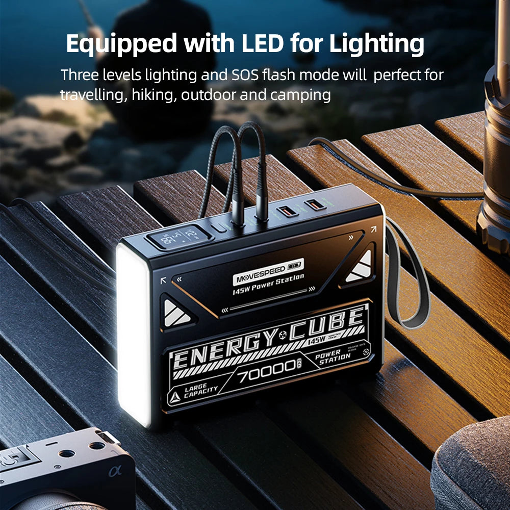 70000mAh Rechargeable LED Camping Lantern Emergency Outdoor Power Light