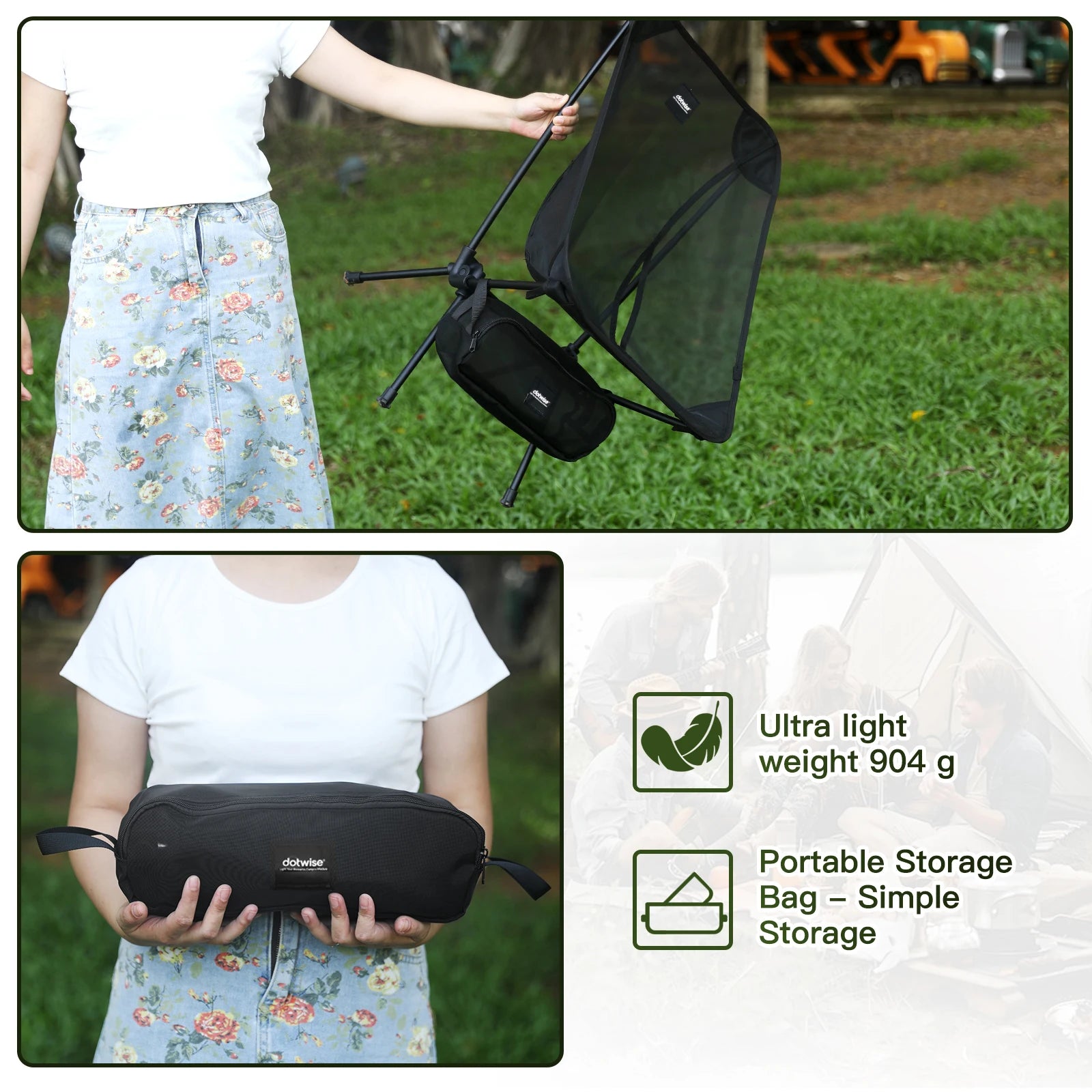 Moon Chair Breathable Camping Fishing Chair Aluminum Alloy Folding Seat