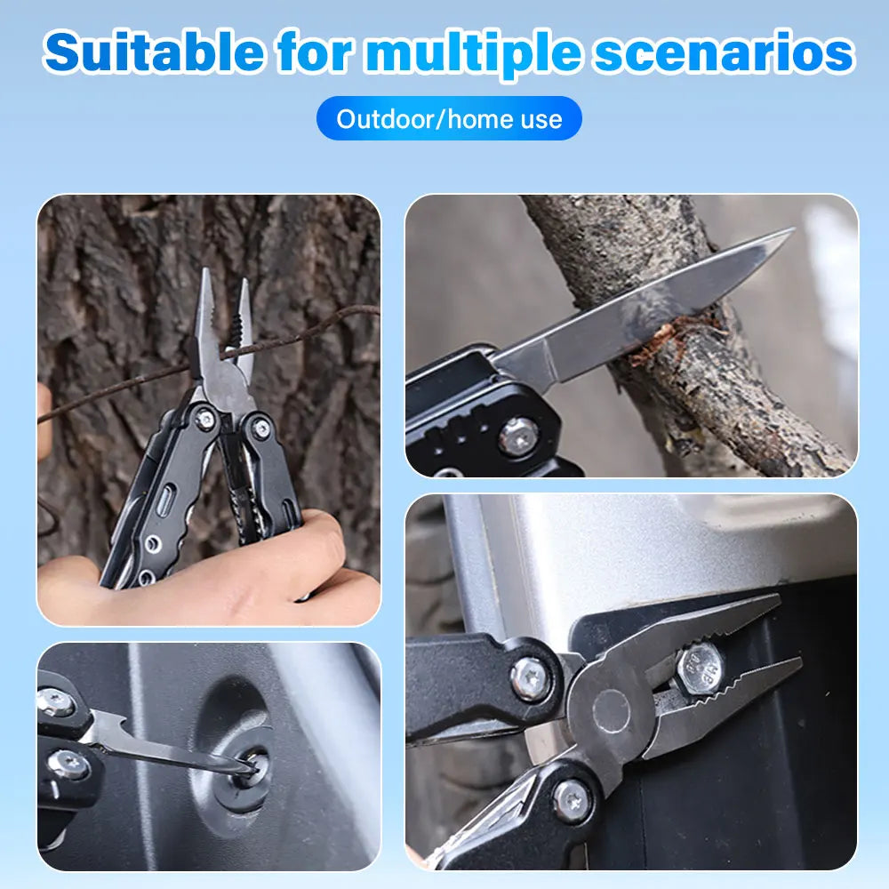 Folding Multi Tool Pliers Portable Outdoor Repair Survival Utility Tool