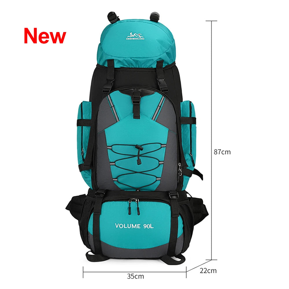 90L Waterproof Hiking Camping Backpack Large Capacity Travel Rucksack