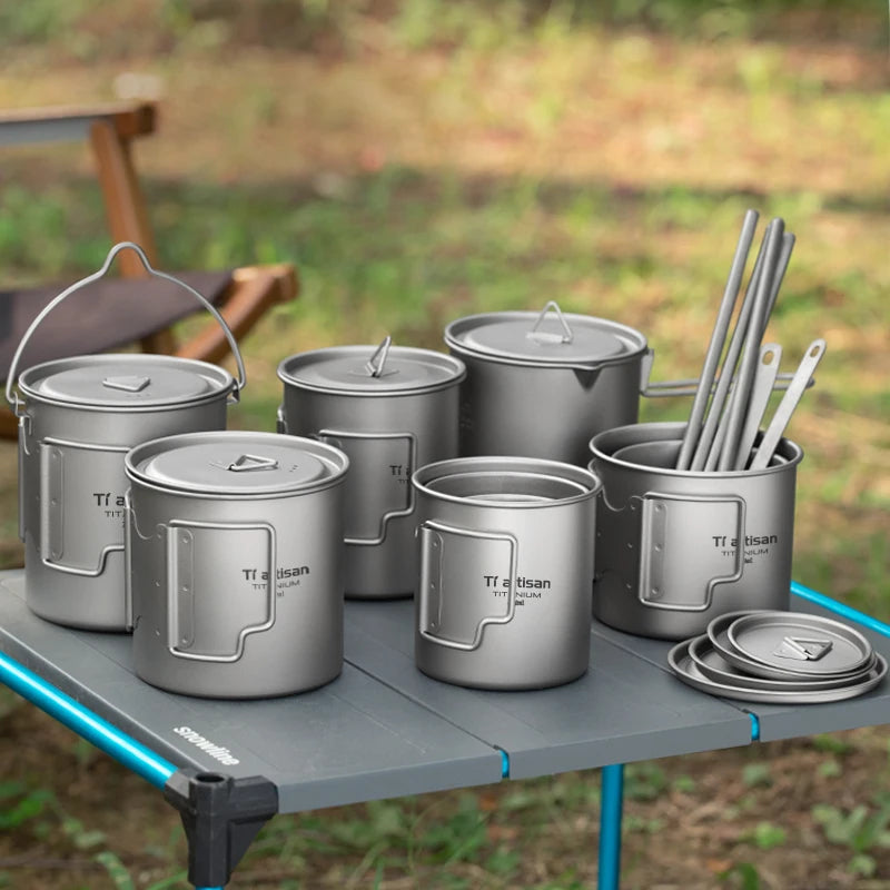 Titanium Lightweight Folding Handle Camping Tea Coffee Mug