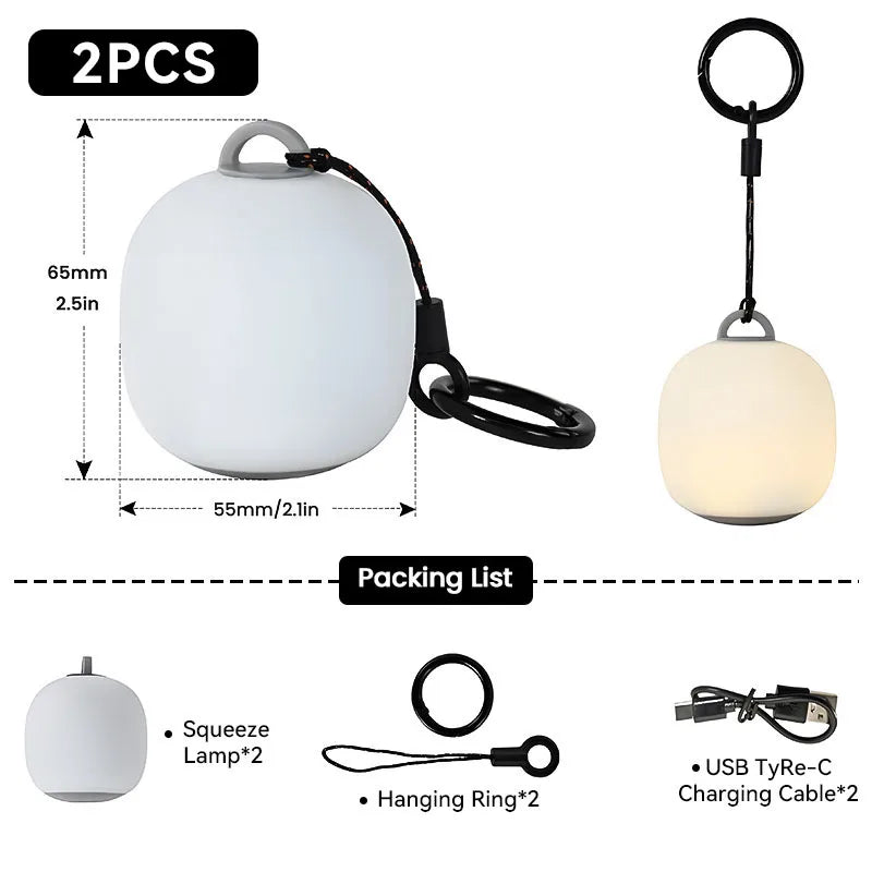 Mini Egg Shaped Rechargeable LED Camping Lantern Silicone Ambience Light