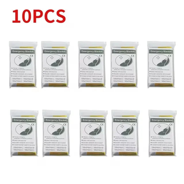 Emergency Thermal Foil Blanket Waterproof Windproof Survival Camping Rescue