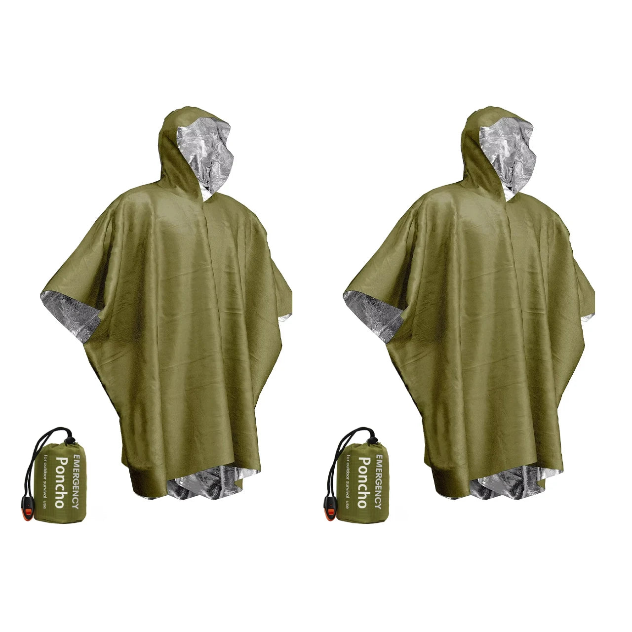 Emergency Waterproof Aluminum Film Disposable Thermal Rain Poncho Blanket