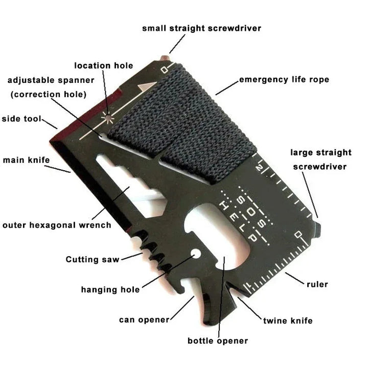 EDC Multifunctional Pocket Utility Card Outdoor Camping Survival Tool