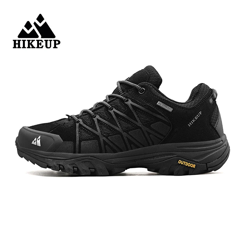 Men Hiking Shoes Breathable Lace Up Cushioning Outdoor Sneakers