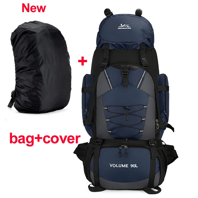 90L Waterproof Hiking Camping Backpack Large Capacity Travel Rucksack