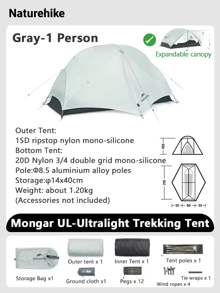Mongar 2 UL Waterproof Ultralight Backpacking Camping Tent Shelter