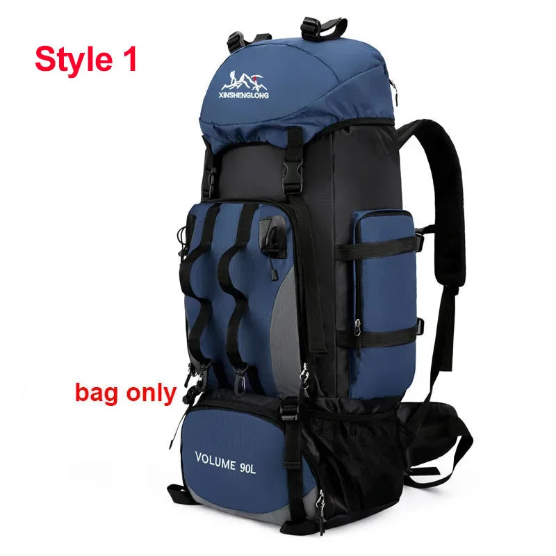90L Waterproof Hiking Camping Backpack Large Capacity Travel Rucksack