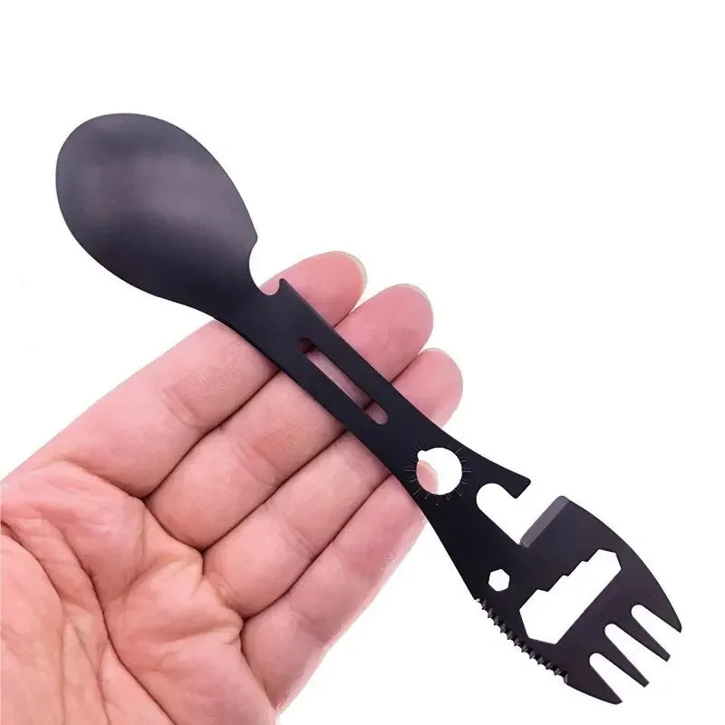 5-in-1 Stainless Steel Camping Survival EDC Tool Fork Knife
