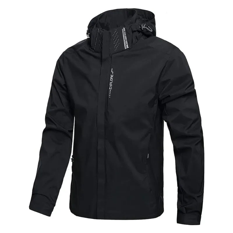 Men Waterproof Lightweight Raincoat Hooded Cycling Hiking Windproof Jacket