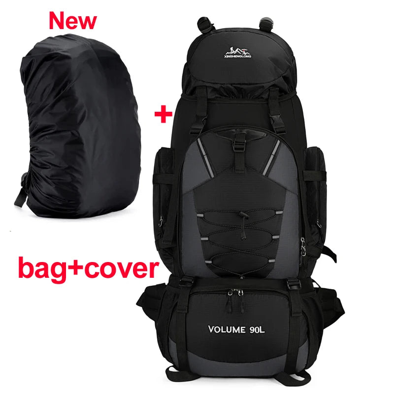 90L Waterproof Hiking Camping Backpack Large Capacity Travel Rucksack