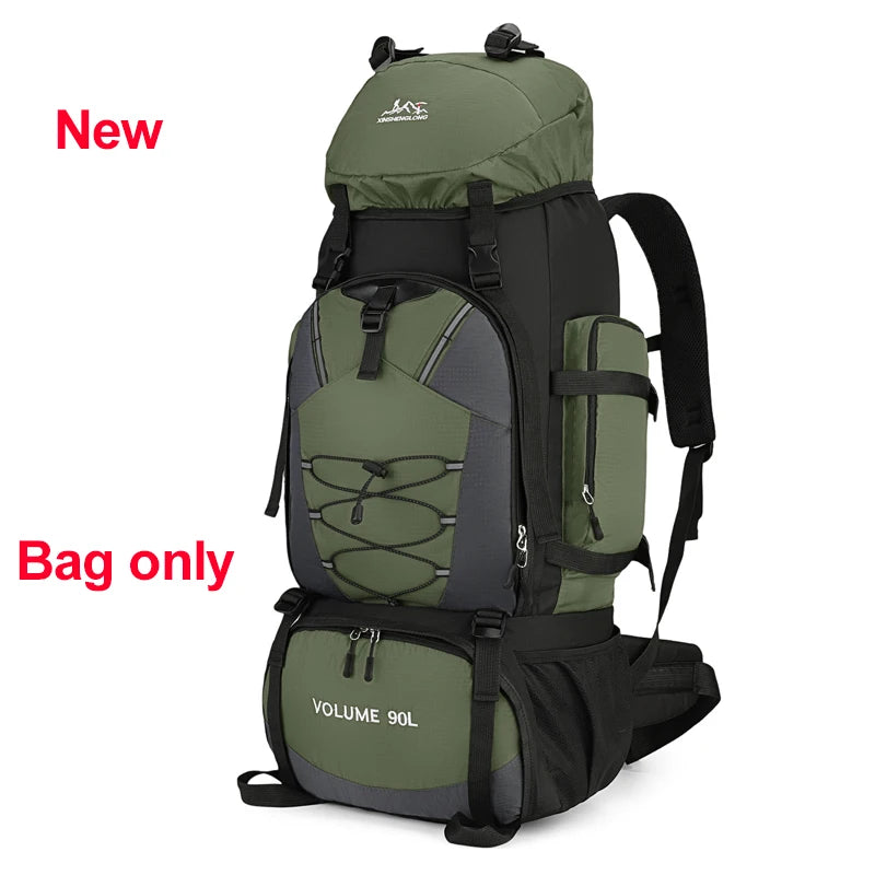 90L Waterproof Hiking Camping Backpack Large Capacity Travel Rucksack