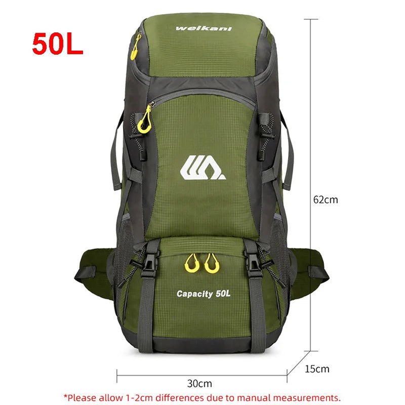 50L Waterproof Travel Hiking Camping Backpack Mountaineering Outdoor Rucksack