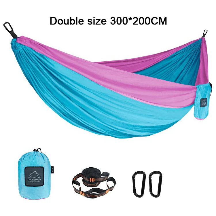 Portable Nylon Parachute Hammock Single Double Camping Hiking Garden