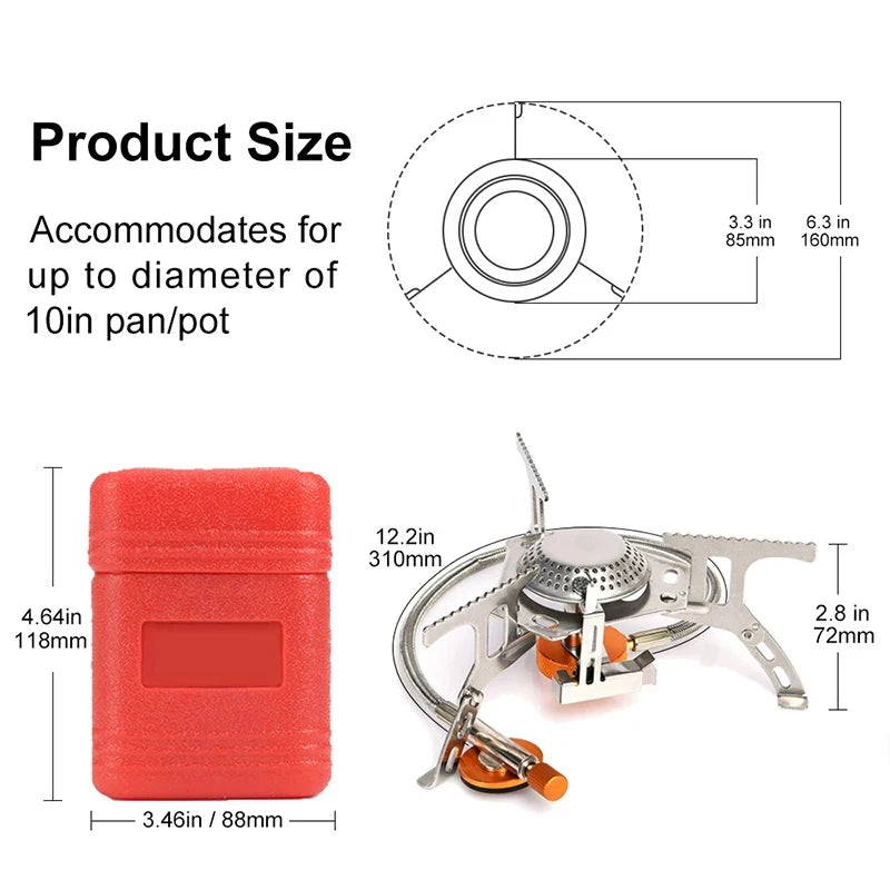 Portable 3500W Folding Camping Gas Stove Backpacking Outdoor Cooker