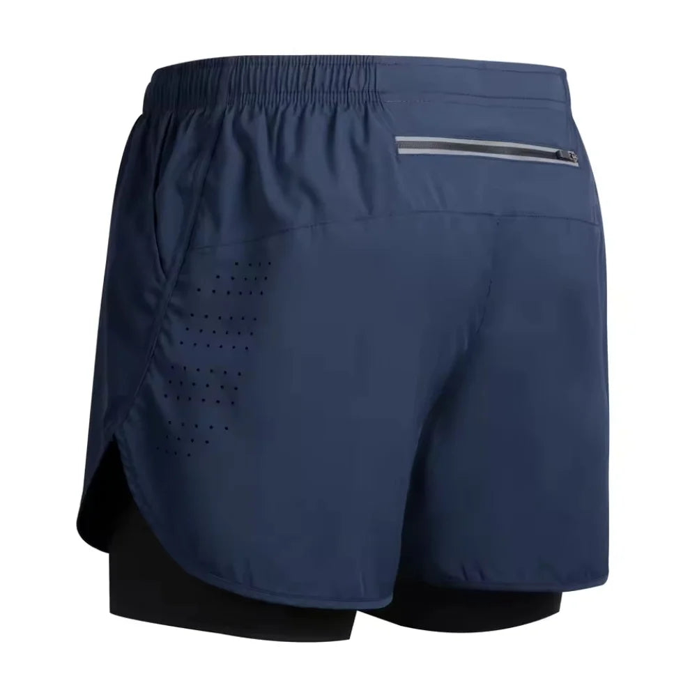 Men 2-in-1 Quick Dry Training Running Beach Sports Shorts