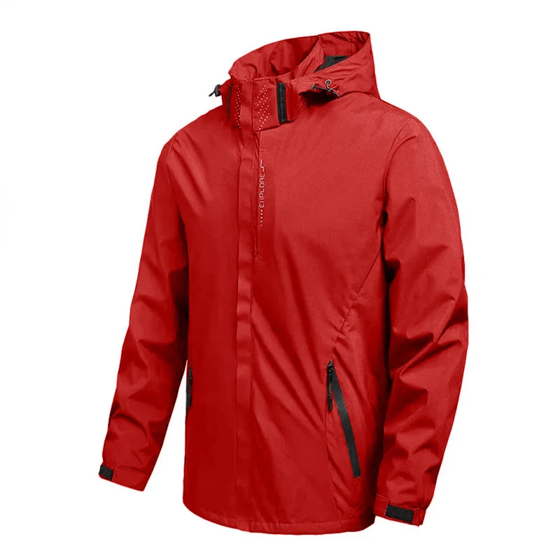 Men Waterproof Lightweight Raincoat Hooded Cycling Hiking Windproof Jacket