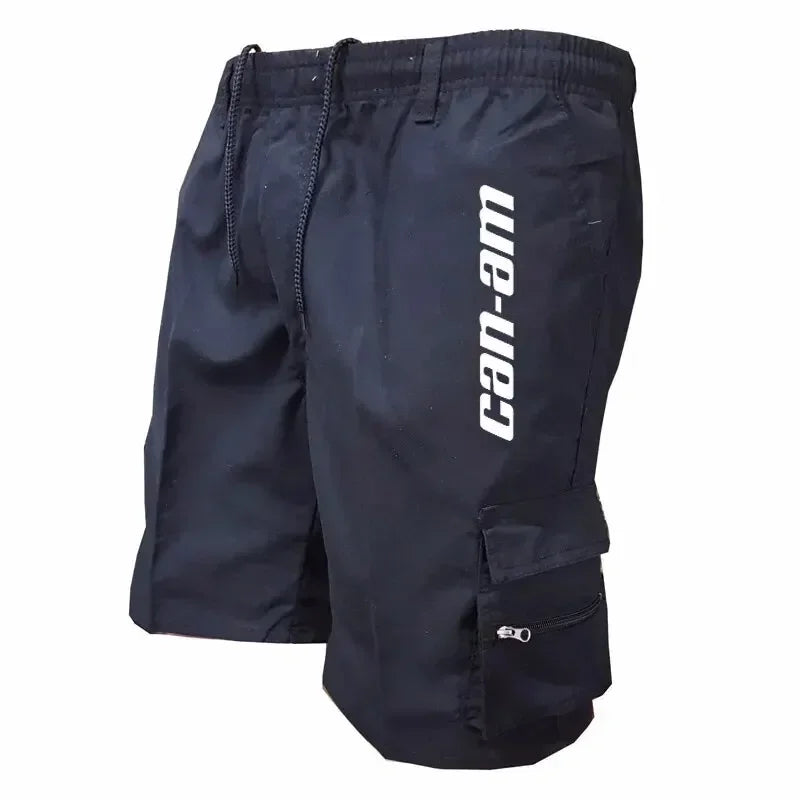 Men Quick Dry Cargo Bike Shorts Elastic Waist Multi Pocket