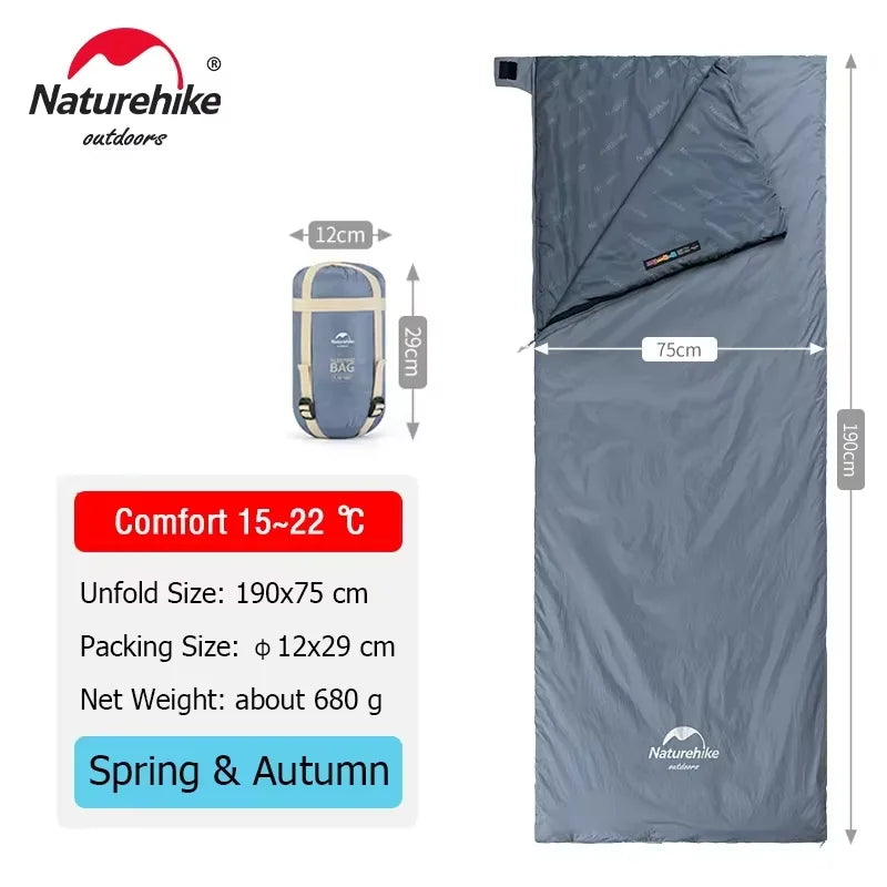 LW180 Ultralight Cotton Waterproof Summer Hiking Camping Sleeping Bag