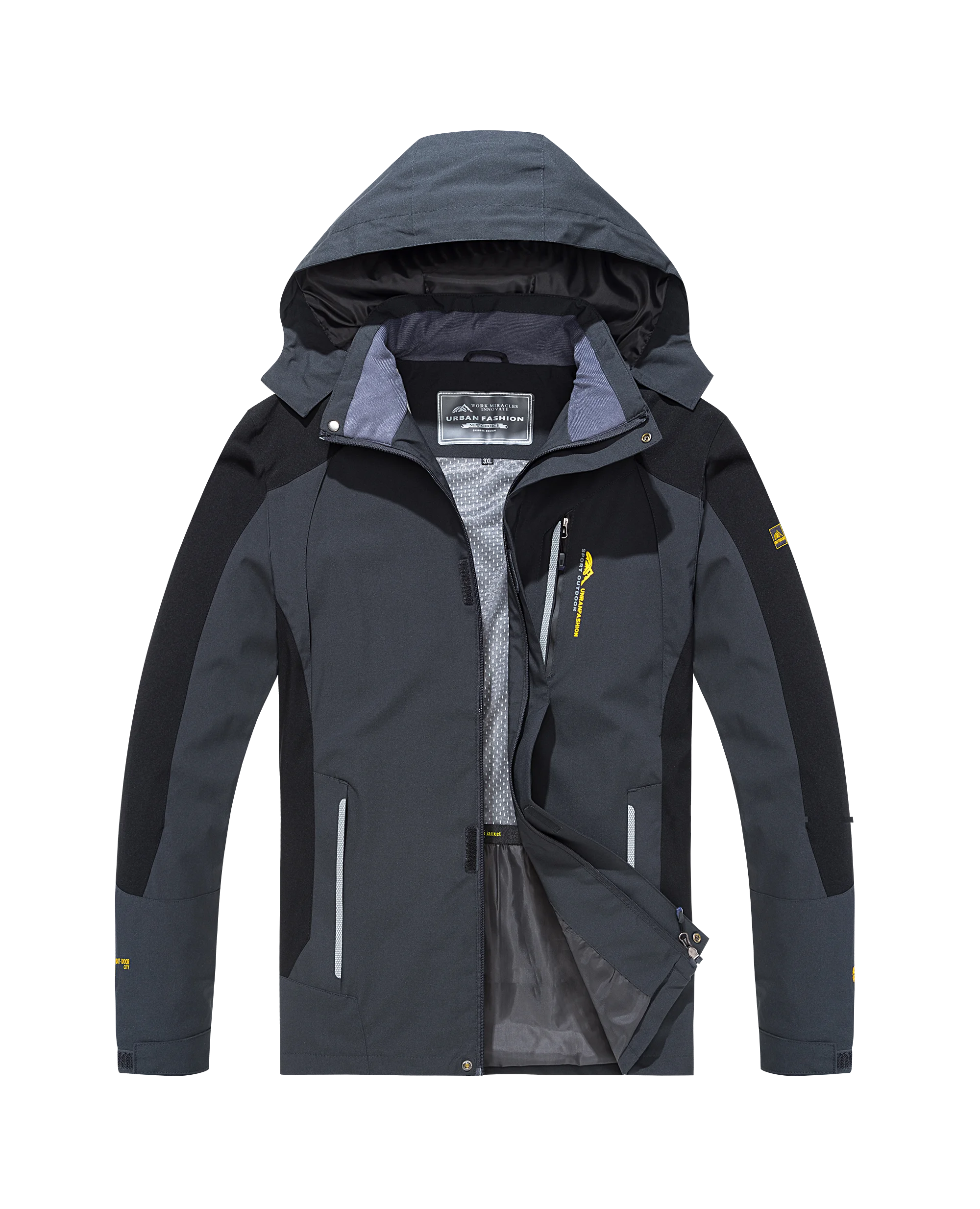 Men Waterproof Hiking Jacket Windproof Outdoor Camping Trekking Coat