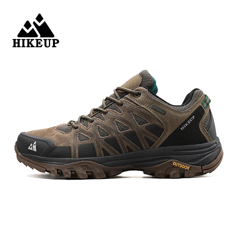 Men Hiking Shoes Breathable Lace Up Cushioning Outdoor Sneakers