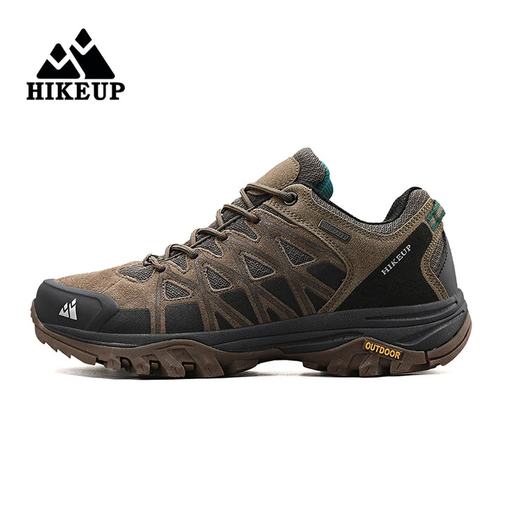 Men Hiking Shoes Breathable Lace Up Cushioning Outdoor Sneakers