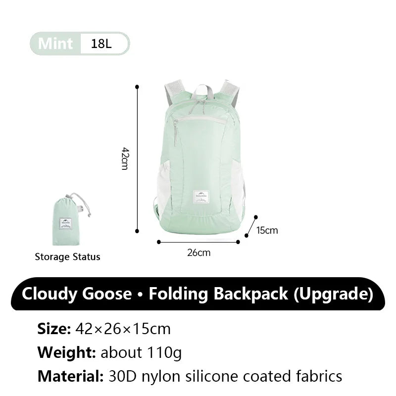 Cloudy Goose 18L 22L Waterproof Folding Hiking Backpack