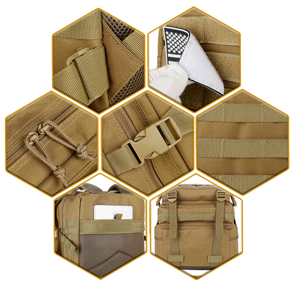 45L Tactical Backpack MOLLE Outdoor Hiking Travel Camping Daypack