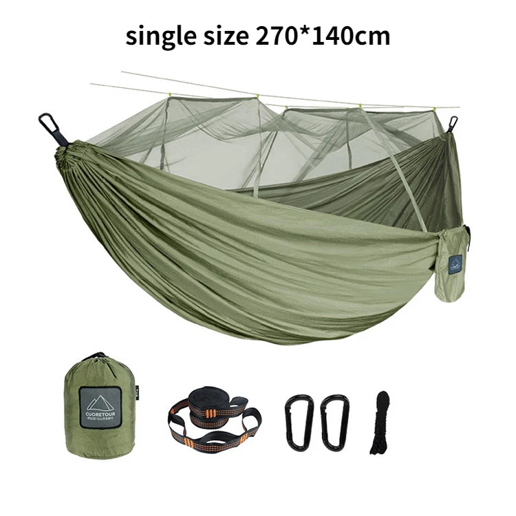 Portable Nylon Hammock Mosquito Net Single Double Camping Travel