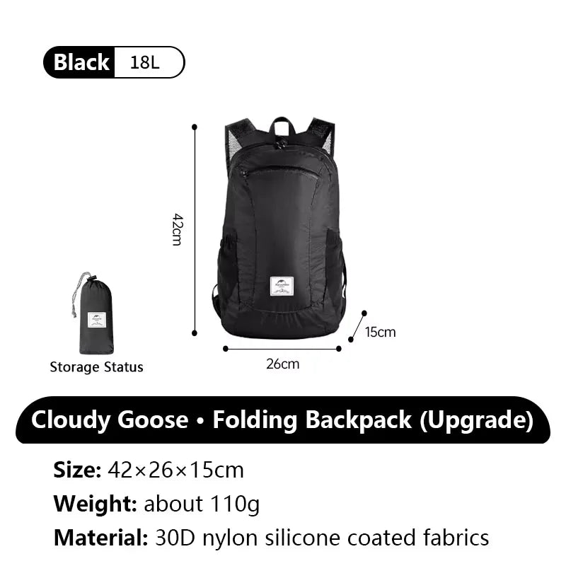 Cloudy Goose 18L 22L Waterproof Folding Hiking Backpack