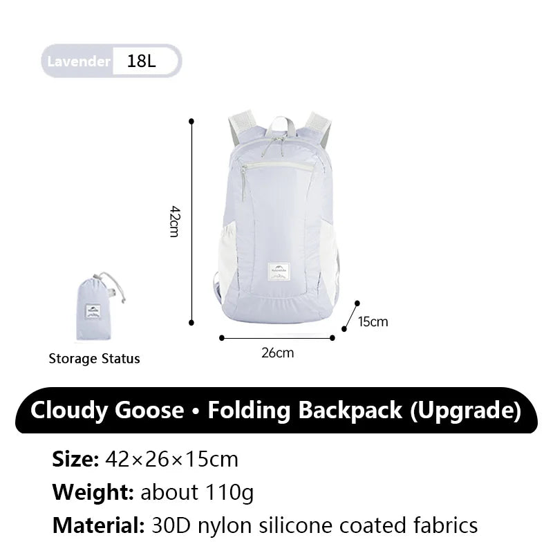 Cloudy Goose 18L 22L Waterproof Folding Hiking Backpack